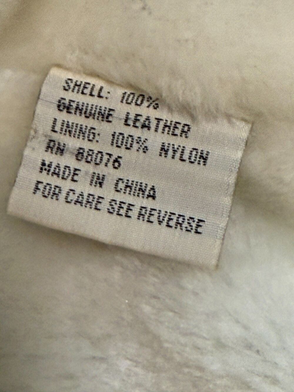 RARE Vtg Leather/Faux Fur Lined USA GREEN Coat w/Hood Penny Lane Protocol Medium - Picture 15 of 16